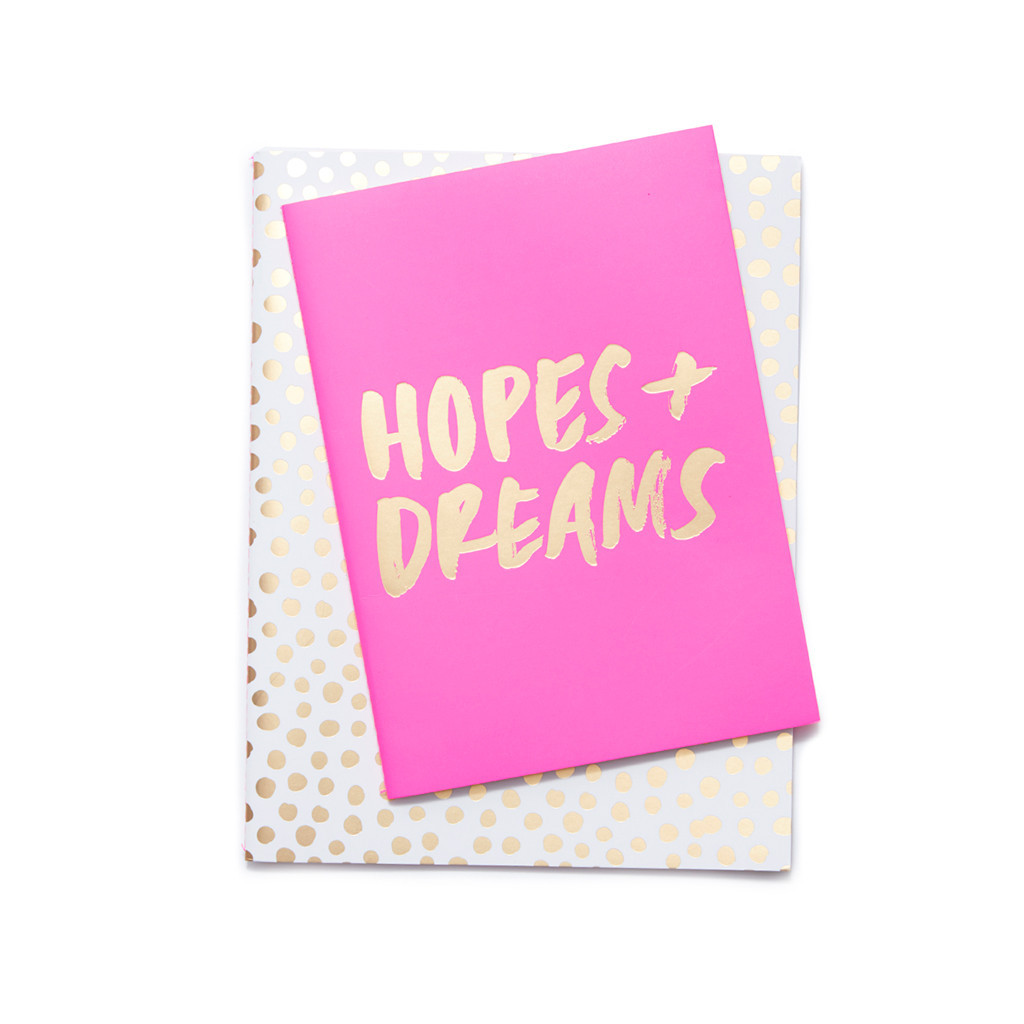 Pink and gold notebook
